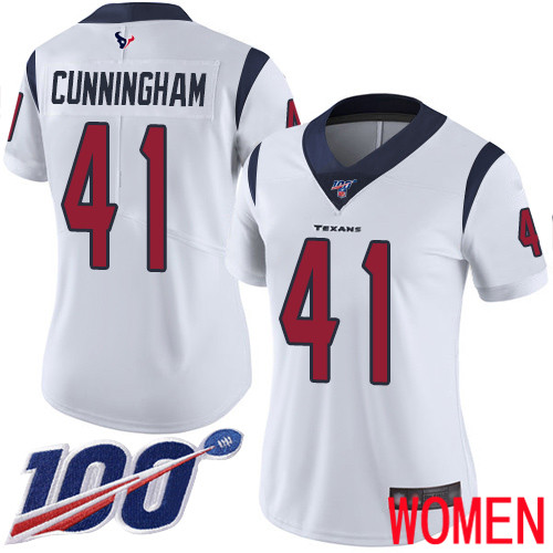 Houston Texans Limited White Women Zach Cunningham Road Jersey NFL Football #41 100th Season Vapor Untouchable